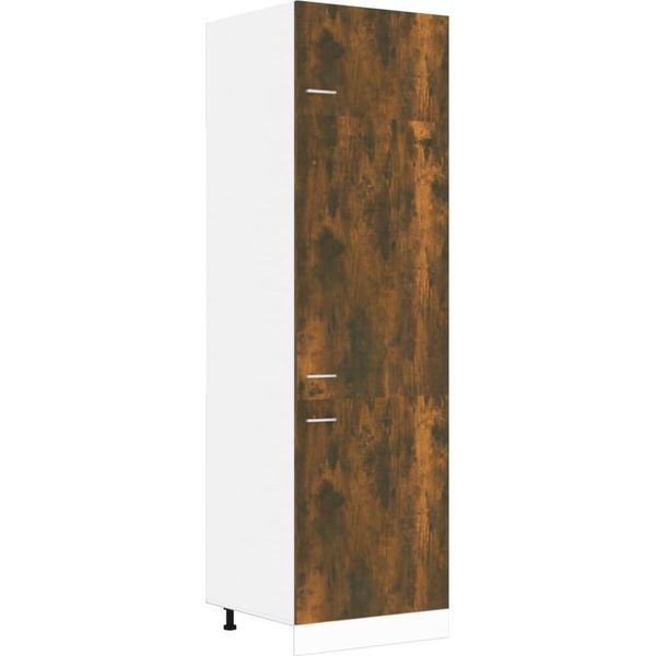Syfax™ Armadio Per Frigo “Lyon” Rovere Fumo 60X57X207 Cm-image