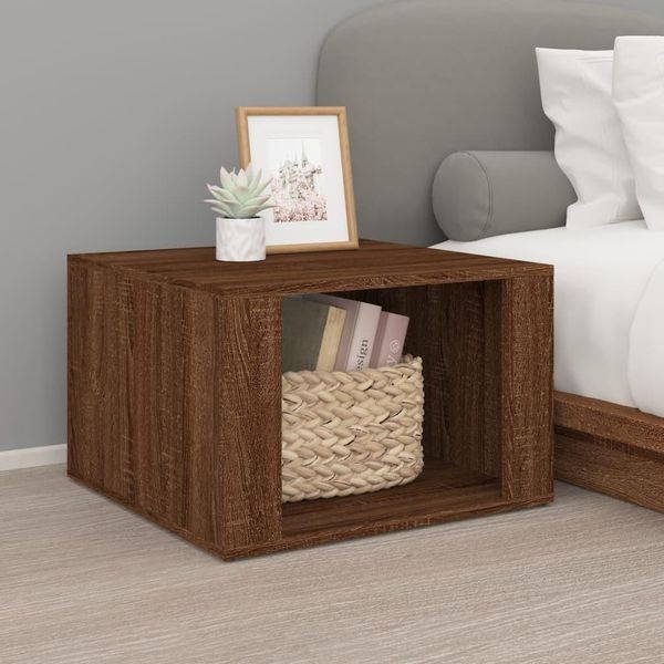 The Living Store Comodino Look Rovere Marrone 57X55X36 Cm Materiale Legno-image