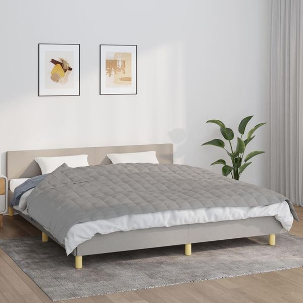 The Living Store Coperta Pesata Grigia 155X220 Cm 11 Kg Tessuto-image
