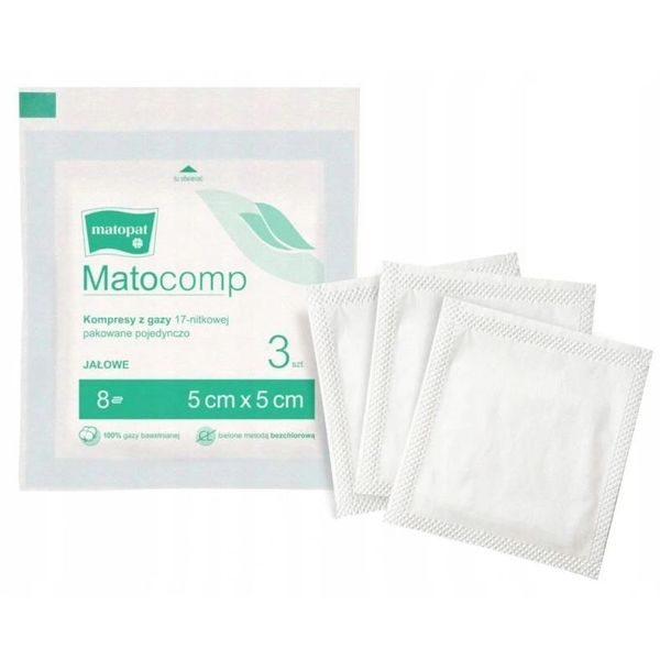 Compressione A Pressione Matocomp, 17 Fili, 8 Strati, 5X5 Cm, 3 Pezzi. -> Compressione A Pressione Matocomp Con 17 Fili E 8 Strati, 5X5 Cm, Confezione Da 3 Pezzi.-image