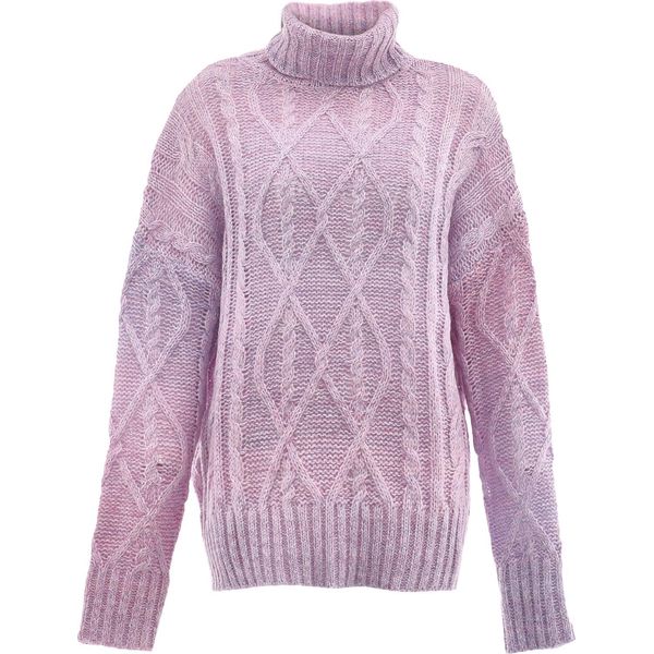 Maglione A Collo Alto Da Donna Sookie - Viola Bianco Lana, Xl/Xxl-image