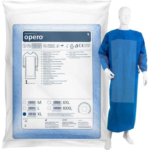 Camice Chirurgico Sterile Rinforzato Xl Con Polsini (Tessuto Non Tessuto Smmms 35 G + 40 G) 1 Pezzo.-image