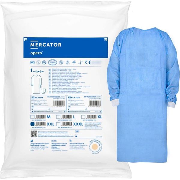 Camice Sterile Xxl Con Polsini, Da Allacciare Con Spalline (35 G Di Tessuto Non Tessuto Sms) 1 Pezzo.-image