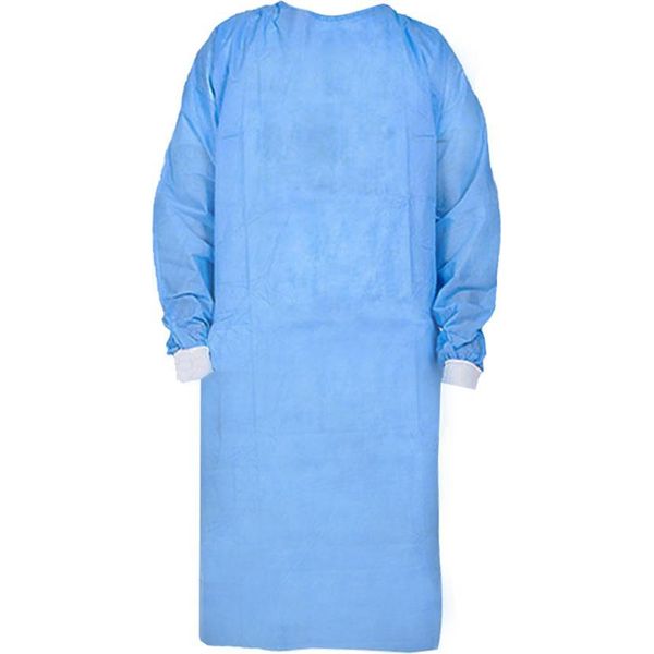Camice Medico Xl, Non Sterile, Blu, Con Polsini, Con Lacci (Tessuto Non Tessuto Sms 35 G) 1 Pezzo.-image