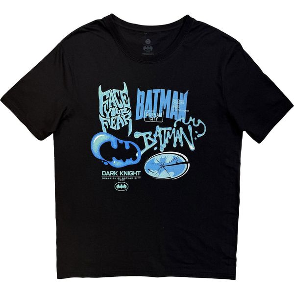 Dc Comics - Maglietta "Batman Face Your Fear"" Per Uomo/Donna Unisex RO15424 (Xl) (Nero)"-image