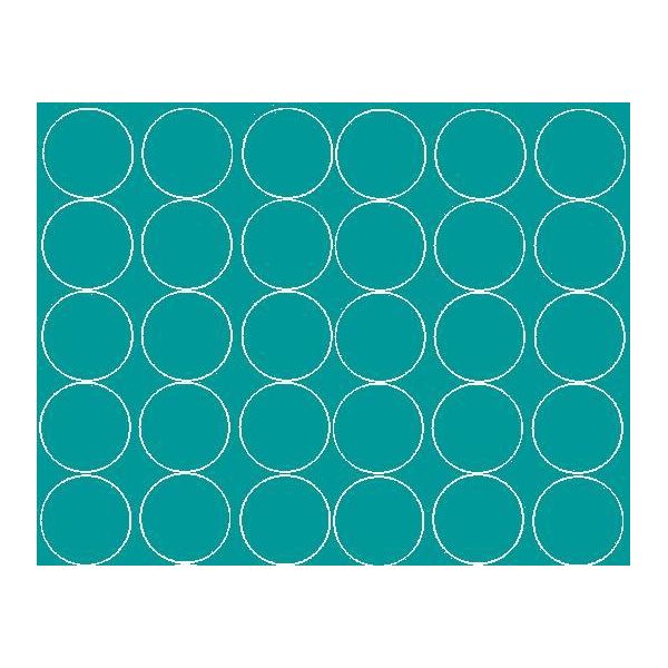 Adesivi Rotondi, Diametro 7 Cm, 30 Pezzi, Turchese Lucido-image