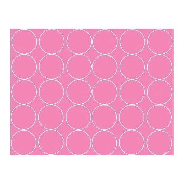 Adesivi Rotondi, Diametro 7 Cm, 30 Pezzi, Rosa Opaco-image