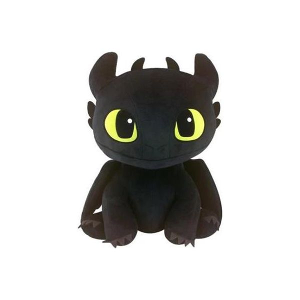 Grande Mascotte Drago Nero 60 Cm - Amico Di Peluche Per Bambini-image