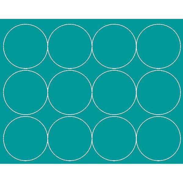 Adesivi Rotondi, Diametro 12 Cm, Pois, 12 Pezzi, Turchese Lucido-image