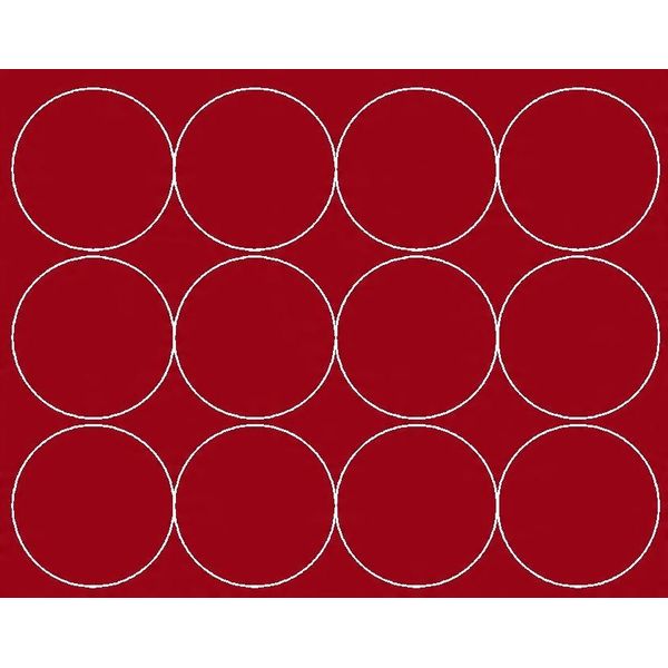 Adesivi Rotondi, Diametro 12 Cm, Adesivi A Punti, 12 Pezzi, Rosso Scuro, Opaco-image