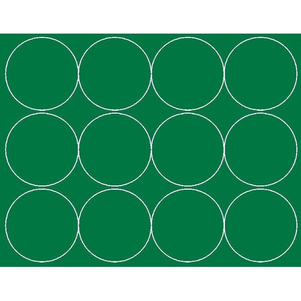Adesivi Rotondi, Diametro 12 Cm, Pois, 12 Pezzi, Verde Opaco-image