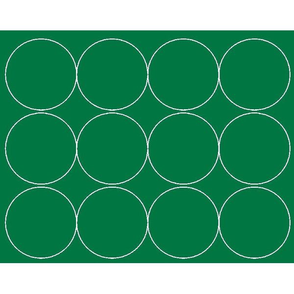 Adesivi Rotondi, Diametro 12 Cm, Pois, 12 Pezzi, Verde Brillante-image