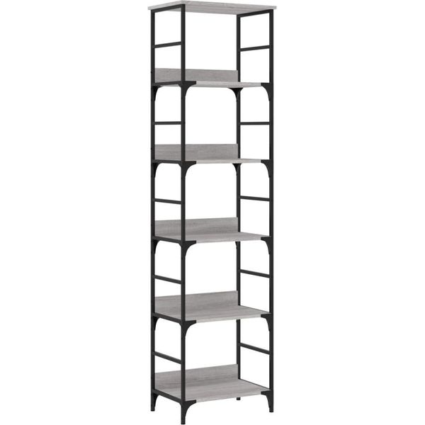 Syfax™ Libreria Grigio Sonoma 50X33X188,5 Cm In Legno Multistrato-image