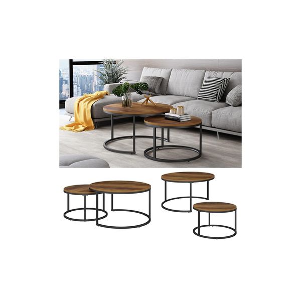 Vicco Couchtisch Montreal Holz Marmor-Optik 77 X 40 Cm Wohnzimmertisch 2Er-Set-image