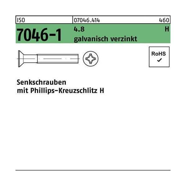Viti A Testa Svasata Reyher Iso 7046 -1 4,8 M 3X14 -H Vz 070464140030014 (2000 Pezzi)-image