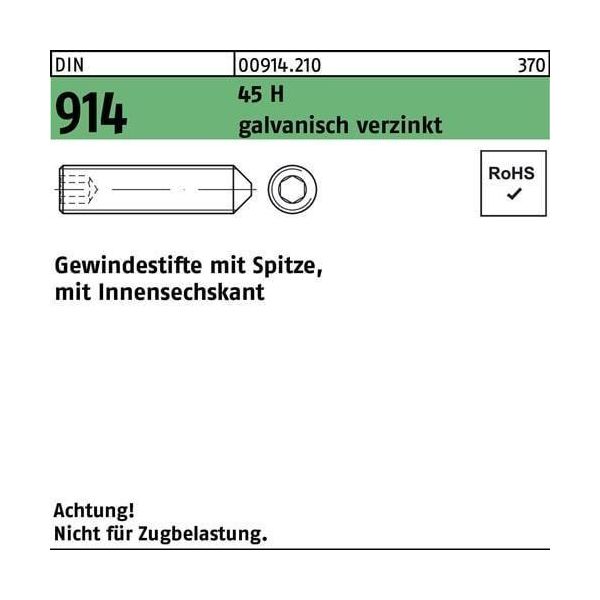 Viti A Testa Cilindrica Reyher Din 914 45 H M 12X30 Galv. Vz 009142100120030 (100 Pezzi)-image