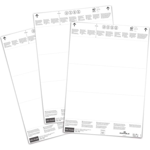 Durable Inserti Di Ricambio 210X74 Mm, 60 Pezzi, Bianco, 102802-image