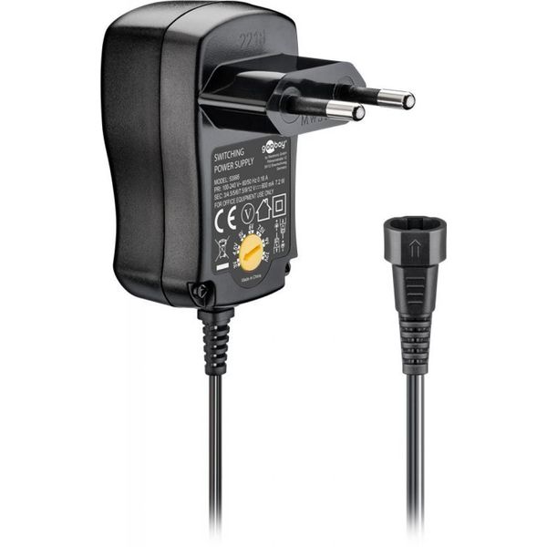 Goobay 53995 Alimentazione Universale 3 V - 12 V 0,6 A Nero 1,8 M Incl. 1 Usb E 8 Adattatori Dc Max. 7,2 W E 0,6 A-image