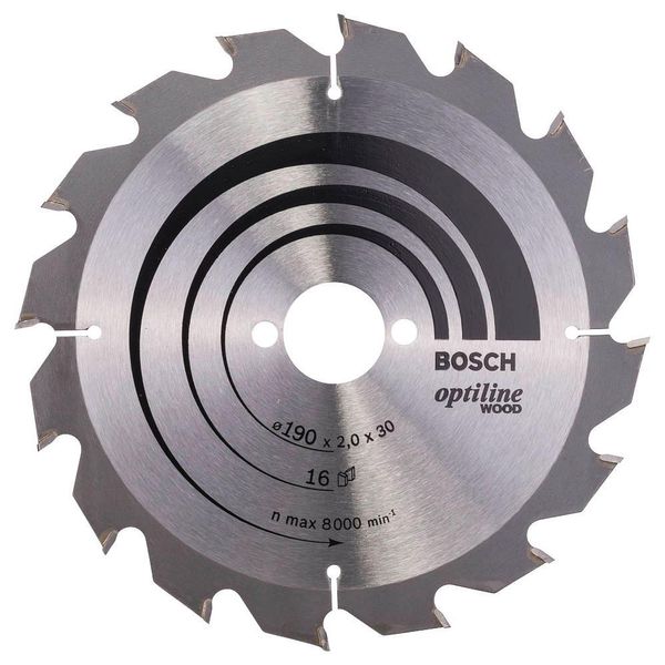 Bosch Optiline Wood - KreissäGeblatt - FüR Holz - 190 Mm - 16 ZäHne (2608641184)-image