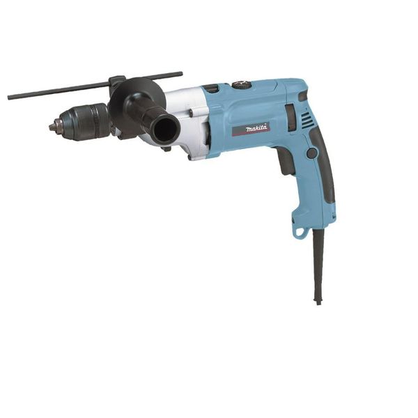 Trapano A Percussione Professionale Makita Hp 2071 F, Funzionamento A Rete, 1010 Watt, Capacità Di Foratura Di 18 Mm Nell'acciaio, Velocità Variabile, Rotazione Destra/Sinistra-image