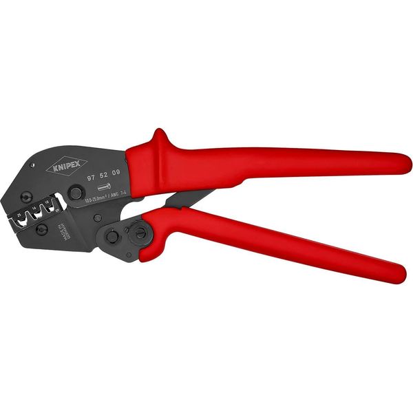 Knipex 97 52 09 Sb Pinza Per Crimpare Anche Per Uso A Due Mani Con Manicotti In Plastica Antiscivolo, Brunita 250 Mm (Sb Card/Blister)-image