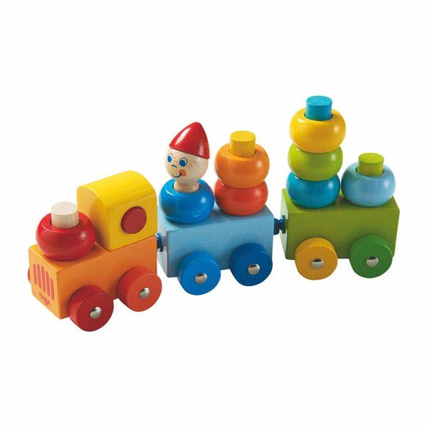 Haba Treno Esploratore A Ghirigori Colorati, 16 Pezzi, Vagone In Legno, Vagone Da Tirare, Vagone Giocattolo, Blocchi Da Costruzione In Legno, Giocattolo, 5126-image