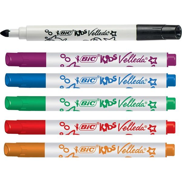 Bic Kids Pennarello Per Lavagna Bianca Velleda Mini, Confezione In Blister Da 6 Pezzi-image