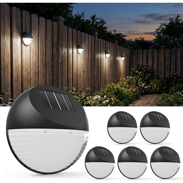 Deuba® Lampada Solare Da Esterno Set Di 6 Led Resistenti IP65 Sensore Crepuscolare Giardino Parete Balcone Luci Solari-image