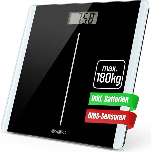 Monzana Bilancia Pesapersone Digitale 180Kg Sensori Dms Tecnologia Step-On Display Lcd Pesa Persone-image
