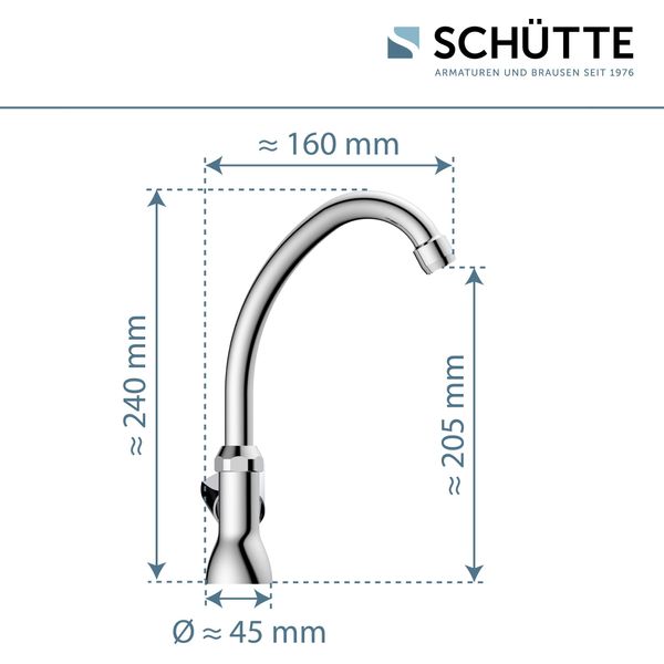 Miscelatore Per Lavabo SchÜTte Carneo, Rubinetto Acqua Fredda, Rubinetto Acqua Fredda, Miscelatore Bagno Cromo-image