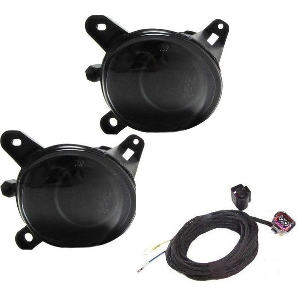 Fendinebbia Vetro Chiaro Nero H3 Lampadine + Cablaggio Per Vw Passat 3BG B5-image