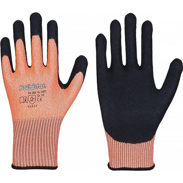 Solidstar 1683 Guanti Antitaglio Taglia 10 Arancio/Nero En 388 Ppe Ii 12 Pa-image
