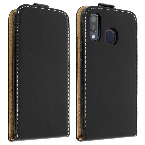 Avizar, Custodia Flip Verticale Per Samsung Galaxy A40, Con Portacarte, Nero-image