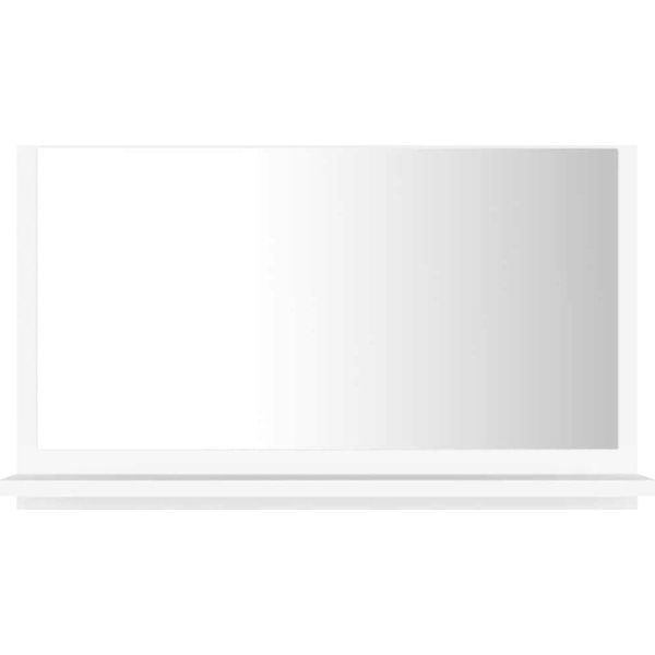 Vidaxl Specchio Da Bagno Bianco 60X10,5X37 Cm Materiale A Base Di Legno-image