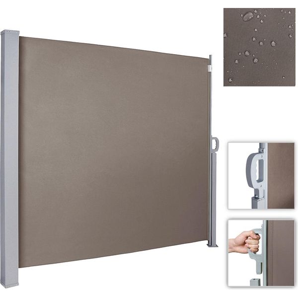Tenda Da Sole Laterale Wolketon-160 X 300 Cm Brau Resistenza Ai Raggi Uv£¬Resistenza Agli Urti£¬Schermo Laterale Per La Privacy£¬Per Balcone Terrazza Tenda Da Sole Estensibile-image