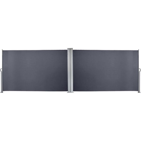 Wolketon 180X600 Cm Tenda Laterale Doppia, Antracite Tenda Con Tenda Estensibile Resistente Ai Raggi Uv Per Balcone, Terrazza, Balcone, Giardino Parchi Giochi Schermo Privacy-image