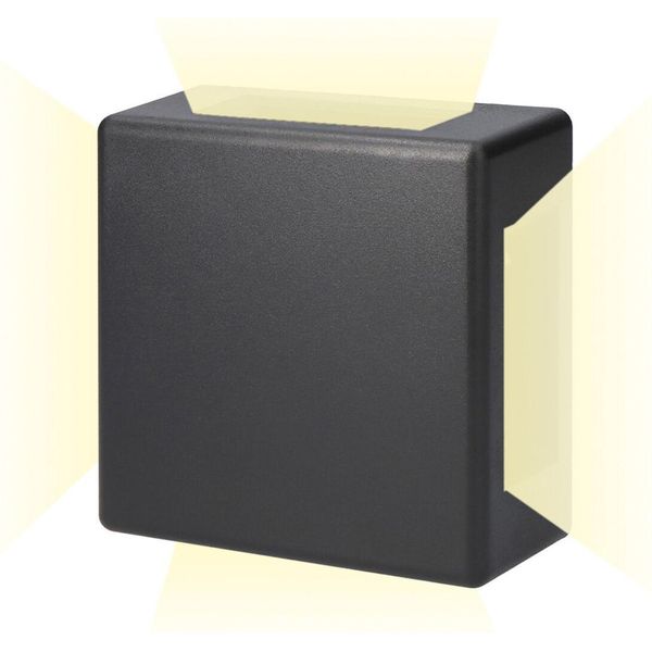 Lampada Da Parete A Led 6W 130Lm 4000K Luce Diurna Quadrata Ip65 12X12X5Cm 4 Proiezioni Edm-image