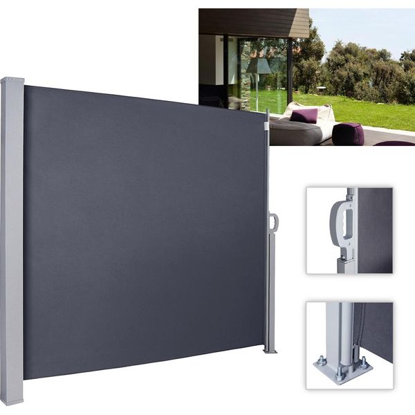 Tolletour Tenda Laterale 160 X 300 Cm Antracite Uv Schermo Privacy Balcone Terrazza Tenda Estensibile-image