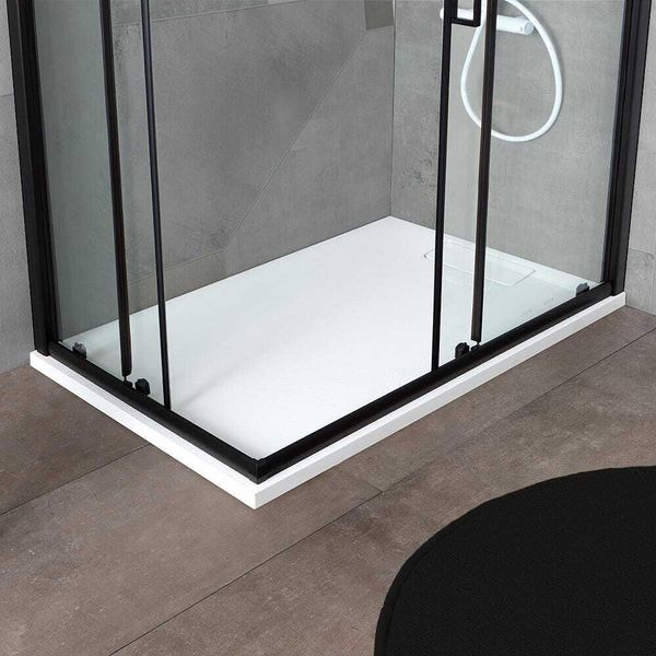 Box Doccia 70X90 H 190 Profilo Nero Opaco Cristallo Trasparente | City-image