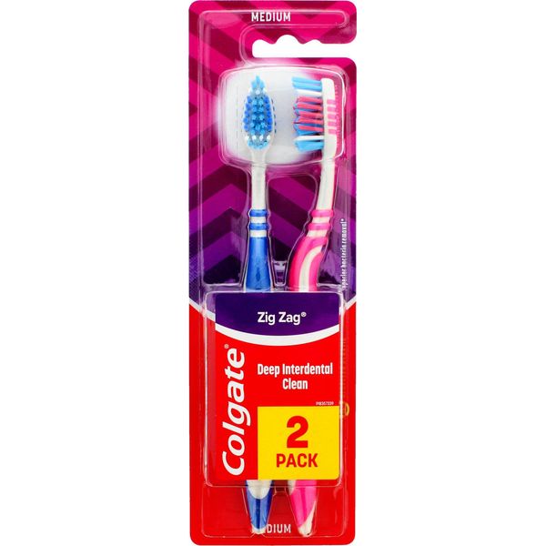 Colgate Zigzag Pulizia Interdentale 2 Spazzolino Medio Pulizia Interdentale 1+1-image