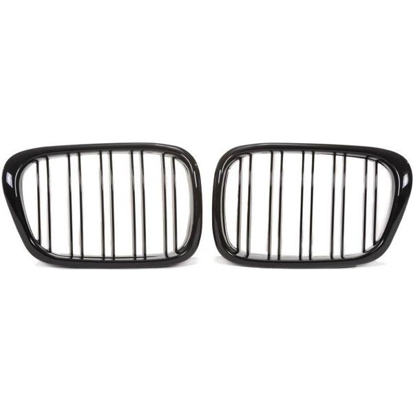 Griglia Radiatore Double Rip Nero Lucido Per Bmw Serie 5 E39 1995-2003-image