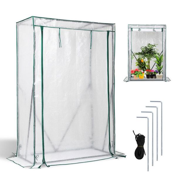 Serra Per Pomodori Jopassy, Serra In Plastica Per Pomodori, Serra In Plastica E Tubi D'acciaio, Serra Per Pomodori Con Telaio In Acciaio Stabile E Plastica Resistente Ai Raggi Uv, 100*50*150 Cm-image