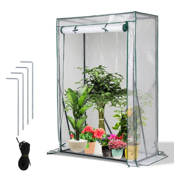 Yakimz Serra Per Pomodori, Serra In Plastica Per Pomodori, Serra In Plastica E Tubi D'acciaio, Serra Per Pomodori Con Telaio In Acciaio Stabile E Plastica Resistente Ai Raggi Uv, 100*50*150CM-image