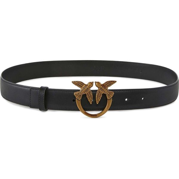 Pinko Pelle Cintura Love Berry H3 Belt W85 Black - Antique Gold Nero-image