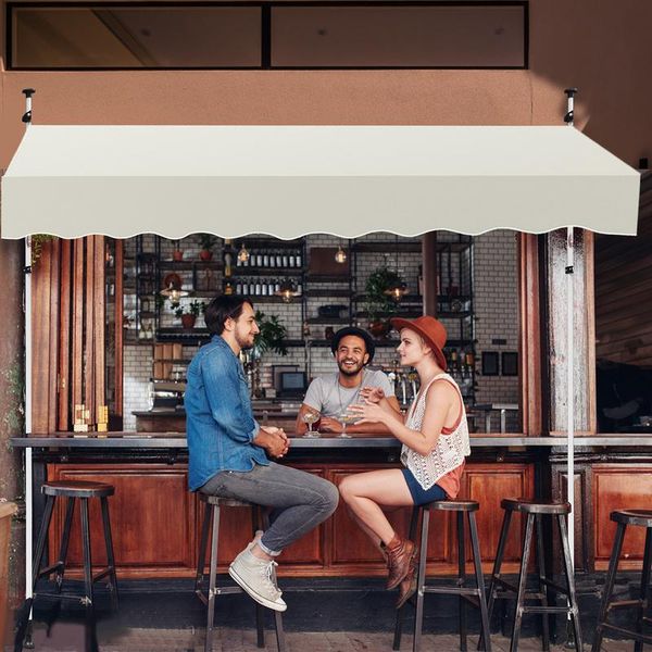 Tenda Da Sole Per Balcone Fiqops Tenda Resistente Ai Raggi Uv E All'acqua, Retrattile 2,5 M, Crema-image