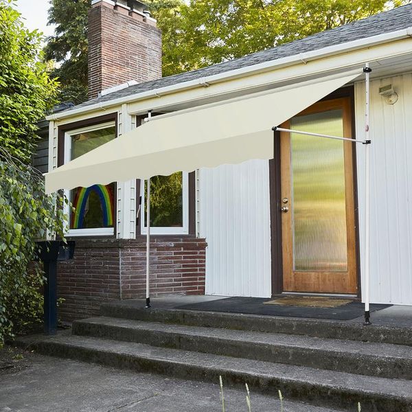 Jiubiaz Tenda Da Sole Per Balcone Tenda Resistente Ai Raggi Uv E All'acqua, Retrattile 2M, Beige-image