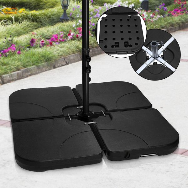 Jopassy Supporto Per Ombrellone Piastre Peso Dell'ombrellone In 4 Parti Supporto Per Ombrellone Fino A 80 Kg-image