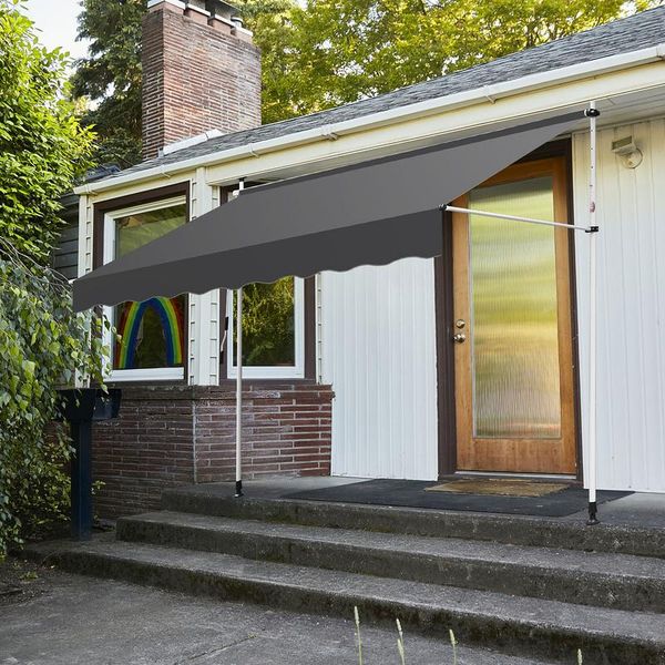 Jopassy Tenda Da Balcone Tenda A Braccio Articolato Tenda A Morsetto Tenda Parasole Balcone 2M, Grigio Puro-image