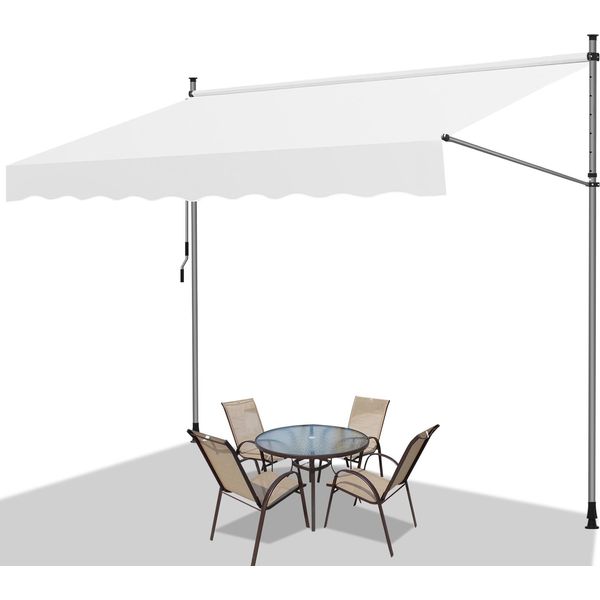 Jiubiaz Tenda Da Sole A Morsetto Tenda Da Sole Per Balcone Tenda Da Sole Per Giardino Tenda Da Sole A Braccio Pieghevole Resistente Ai Raggi Uv Tenda Da Sole Crema 2,5M-image