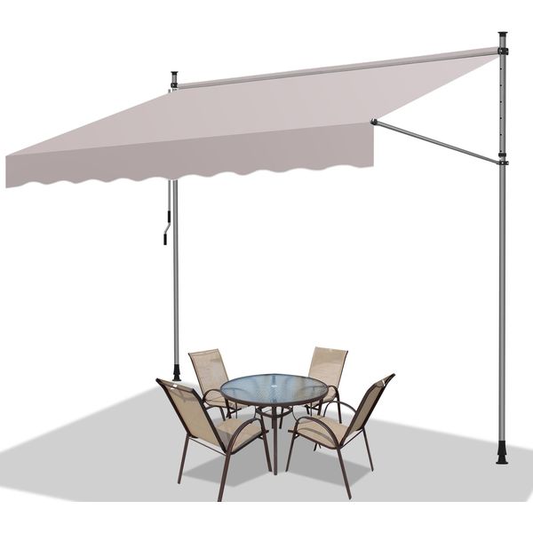 Tenda Da Sole Jopassy Tenda Da Sole A Morsetto Tenda Da Sole Per Balcone Tende Da Sole Da Giardino Resistenti Ai Raggi Uv Tenda Da Sole Con Braccio Articolato Beige 2M-image